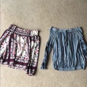 set of 2 off the shoulder blouses